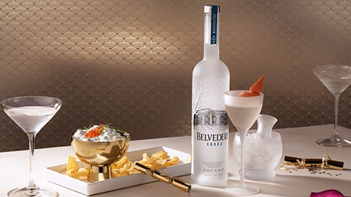 Belvedere Vodka - Carafe & two Glasses